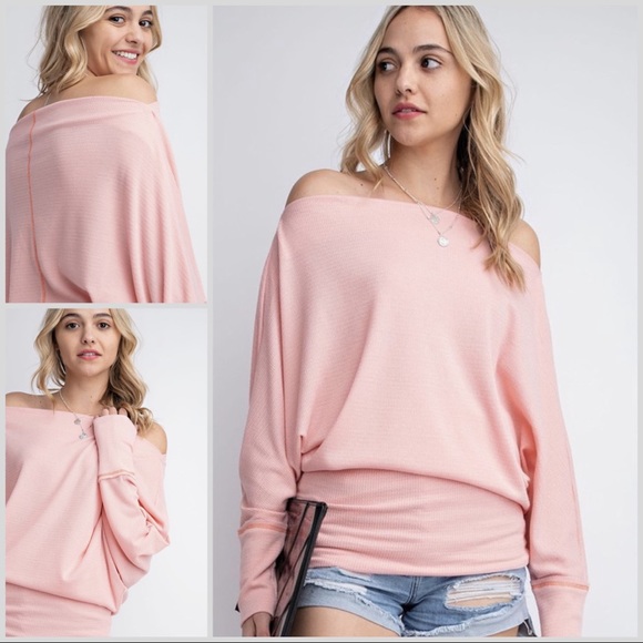 Baby Pink Waffle Knit Top - Picture 3 of 5